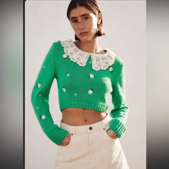 ZARA Embroidered Knit Sweater - Picture 2 of 10